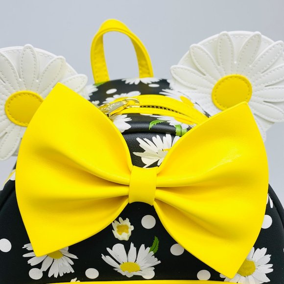 Loungefly Disney Minnie Mouse Daisies Mini Backpack, Ears, and Necklace Set - Picture 7 of 14